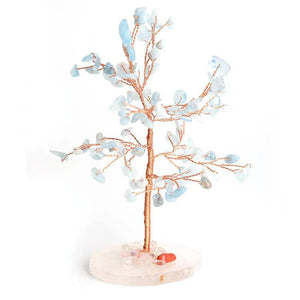 Home Office Decor Agate Base Crystal Tree for Luck and Wealth BUDDHASOUL