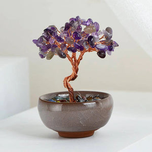 Mini Crystal Tree in Ceramic Bowl For Spiritual Growth And Luck BuddhaSoul