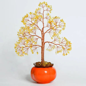 Persimmon Base Citrine FengShui Tree For Luck BUDDHASOUL