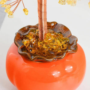 Persimmon Base Citrine FengShui Tree For Luck BUDDHASOUL