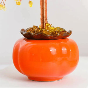 Persimmon Base Citrine FengShui Tree For Luck BUDDHASOUL