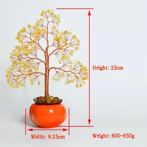 Persimmon Base Citrine FengShui Tree For Luck BUDDHASOUL