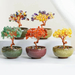 Mini Crystal Tree in Ceramic Bowl For Spiritual Growth And Luck BUDDHASOUL