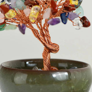 Mini Crystal Tree in Ceramic Bowl For Spiritual Growth And Luck BUDDHASOUL