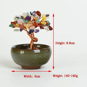 Mini Crystal Tree in Ceramic Bowl For Spiritual Growth And Luck BUDDHASOUL