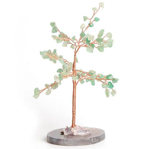 Home Office Decor Agate Base Crystal Tree for Luck and Wealth BUDDHASOUL