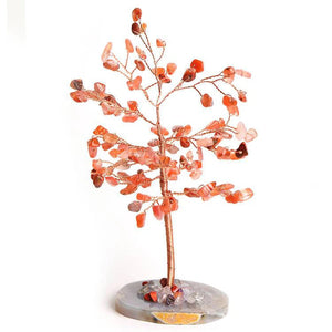 Home Office Decor Agate Base Crystal Tree for Luck and Wealth BUDDHASOUL