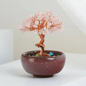 Mini Crystal Tree in Ceramic Bowl For Spiritual Growth And Luck BUDDHASOUL