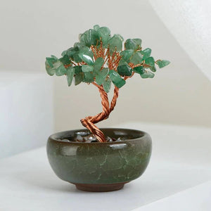 Mini Crystal Tree in Ceramic Bowl For Spiritual Growth And Luck BUDDHASOUL
