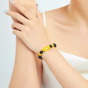 Silk Road Black Obsidian Pixiu Bracelet for Wealth & Protection BuddhaSoul