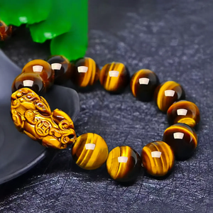 Tiger Eye Stone Pixiu Feng Shui Bracelet for Wealth & Protection BuddhaSoul