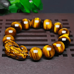 Tiger Eye Stone Pixiu Feng Shui Bracelet for Wealth & Protection BuddhaSoul