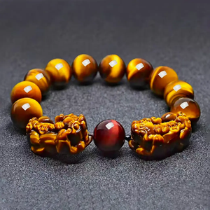 Silk Road Tiger Eye Double Pixiu Bracelet for Wealth and Protection BuddhaSoul