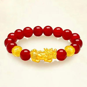 Silk Road Red Agate Double Pixiu Bracelet for Wealth and Protection BuddhaSoul