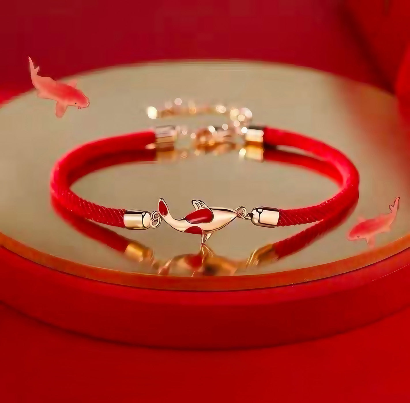 Red String Koi Bracelet Silk Road for Luck & Protection BuddhaSoul