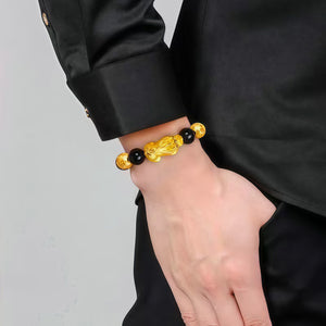 Silk Road Feng Shui Pixiu Obsidian Wealth-Attracting Bracelet BuddhaSoul