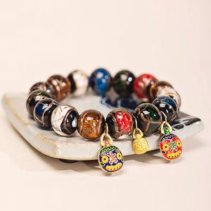 Silk Road Gemstone Feng Shui Pendant for Wealth Attraction Bracelet BUDDHASOUL