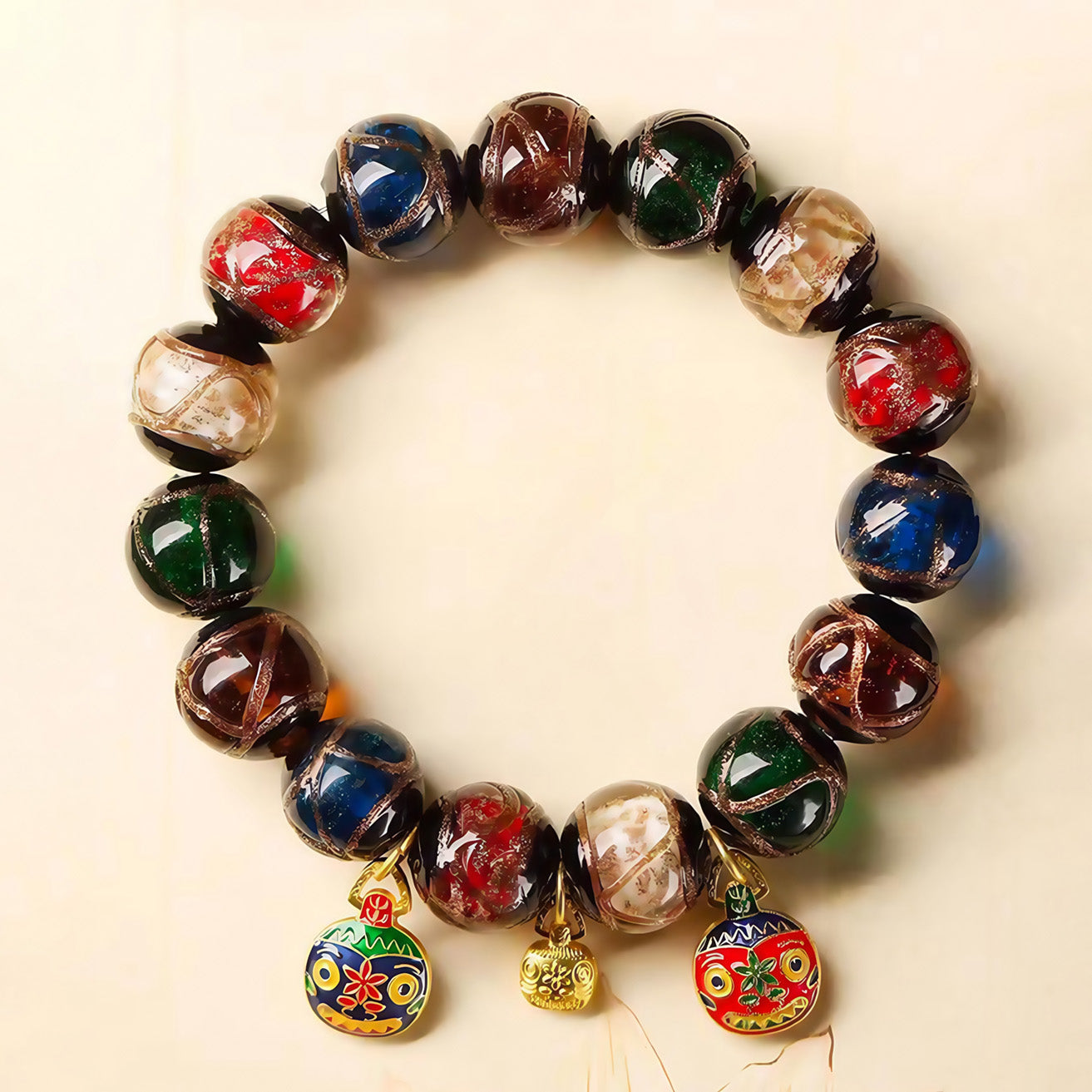 Silk Road Gemstone Feng Shui Pendant for Wealth Attraction Bracelet BuddhaSoul