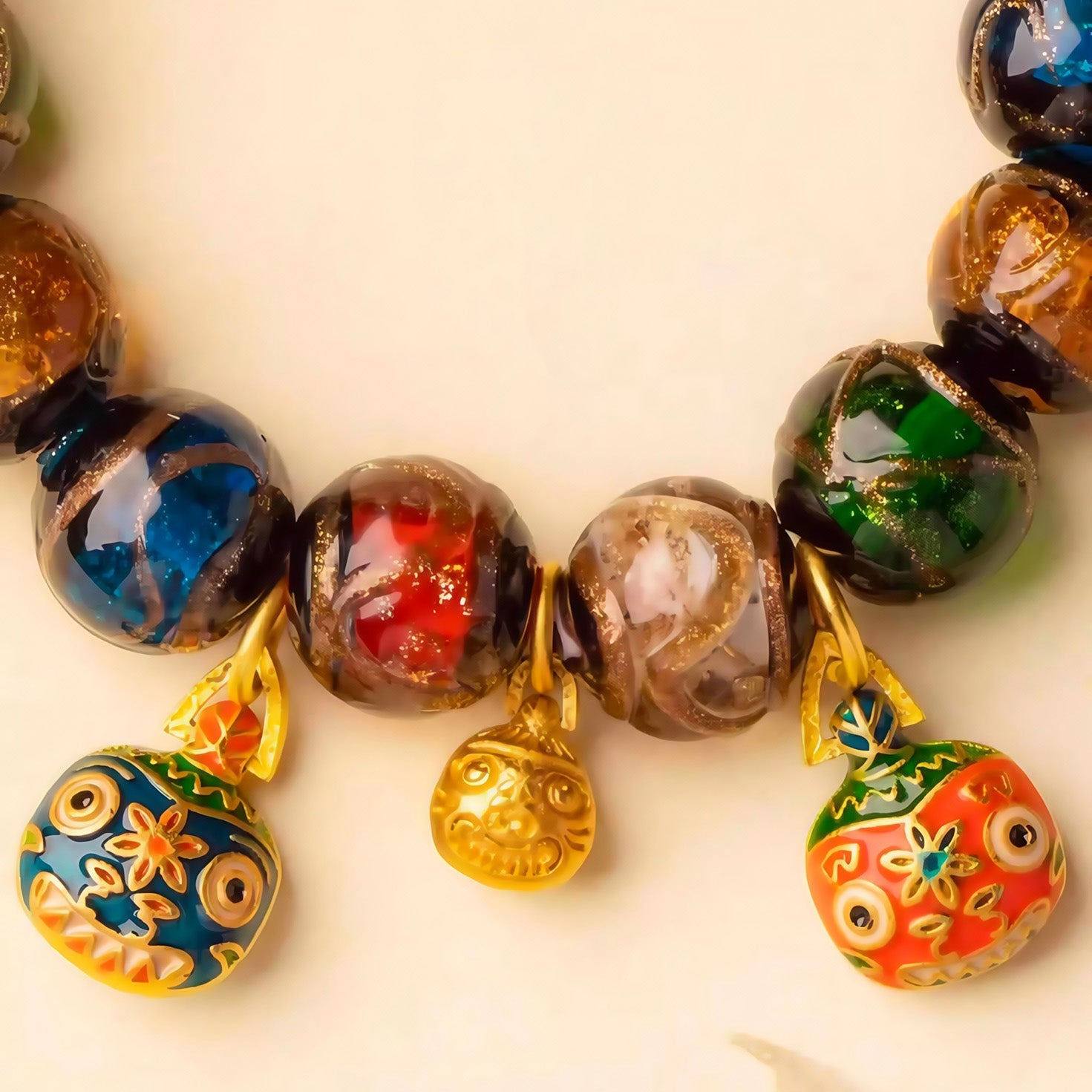 Silk Road Gemstone Feng Shui Pendant for Wealth Attraction Bracelet BUDDHASOUL