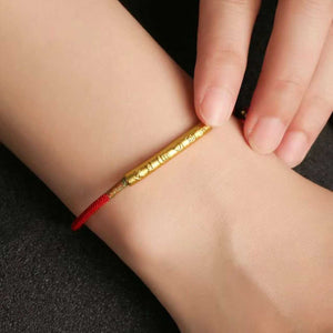 Tibetan Buddhist Six - Word Mantra Red String Bracelet for Luck BuddhaSoul