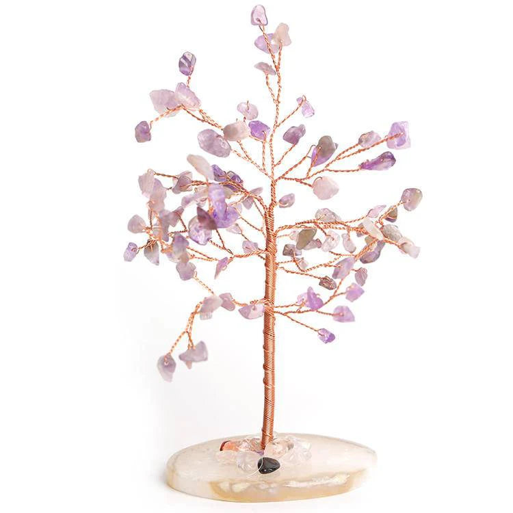 Home Office Decor Agate Base Crystal Tree for Luck and Wealth BuddhaSoul