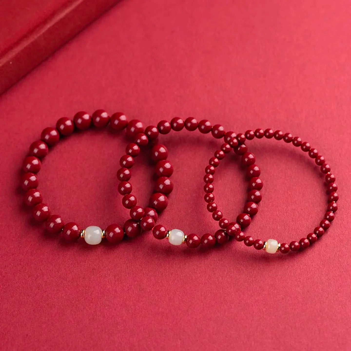 Cinnabar Hetian Jade Bracelet Eastern Luck Protection Stylish Jewelry BuddhaSoul