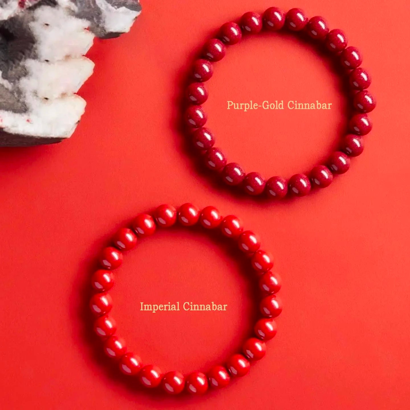 High-purity natural cinnabar bracelet for spiritual protection BuddhaSoul