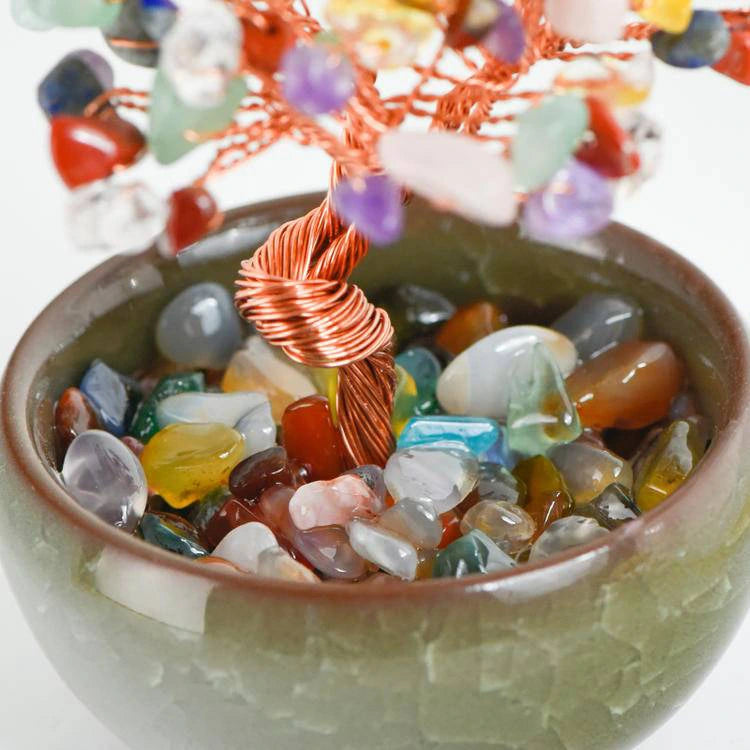 Mini Crystal Tree in Ceramic Bowl For Spiritual Growth And Luck BuddhaSoul