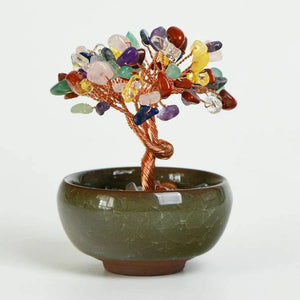 Mini Crystal Tree in Ceramic Bowl For Spiritual Growth And Luck BuddhaSoul