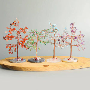 Home Office Decor Agate Base Crystal Tree for Luck and Wealth BuddhaSoul