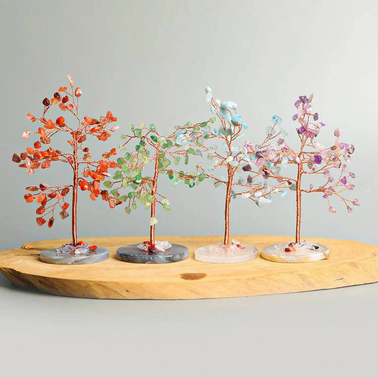 Home Office Decor Agate Base Crystal Tree for Luck and Wealth BuddhaSoul