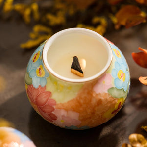 Oriental Elegant Hand-Painted Gourd Scented Candle, Natural Soy Wax Ceramic Aroma Burner BUDDHASOUL