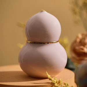 Oriental Elegant Hand-Painted Gourd Scented Candle, Natural Soy Wax Ceramic Aroma Burner BUDDHASOUL