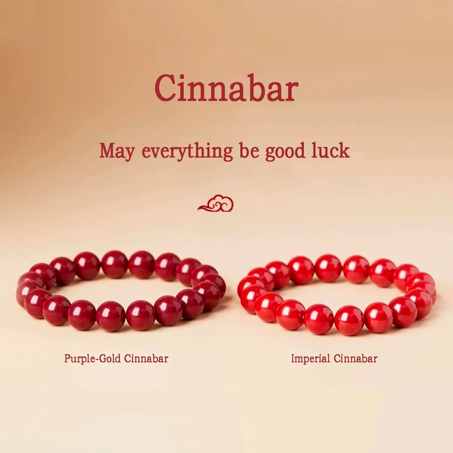 High-purity natural cinnabar bracelet for spiritual protection BuddhaSoul