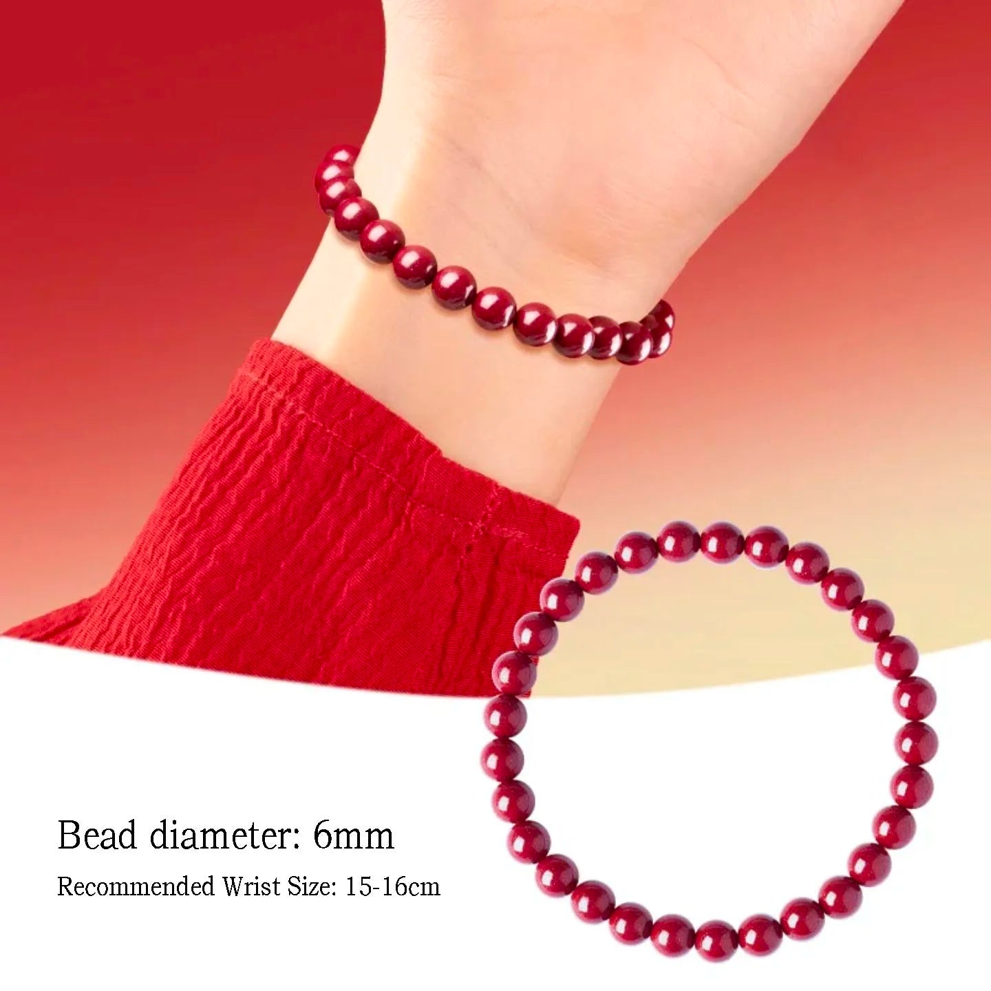 High-purity natural cinnabar bracelet for spiritual protection BuddhaSoul