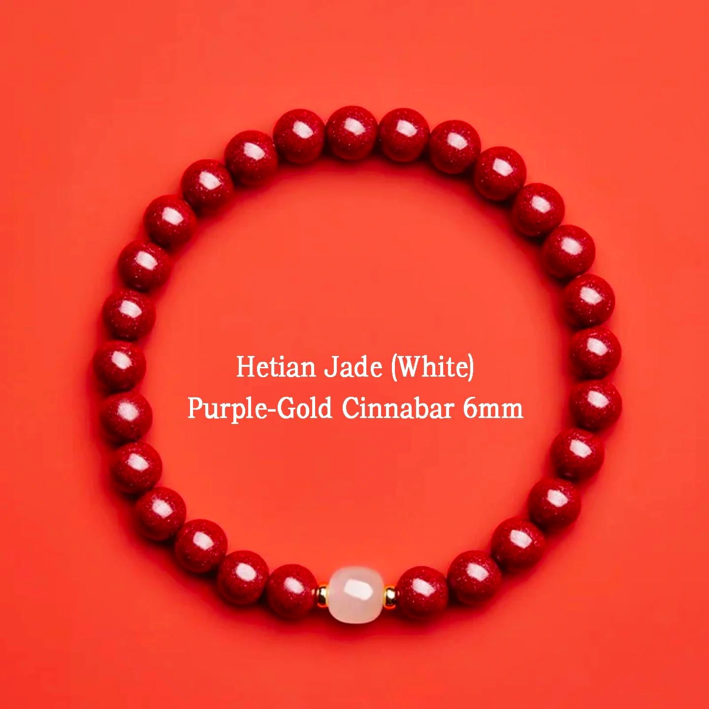 Cinnabar Hetian Jade Bracelet Eastern Luck Protection Stylish Jewelry BuddhaSoul