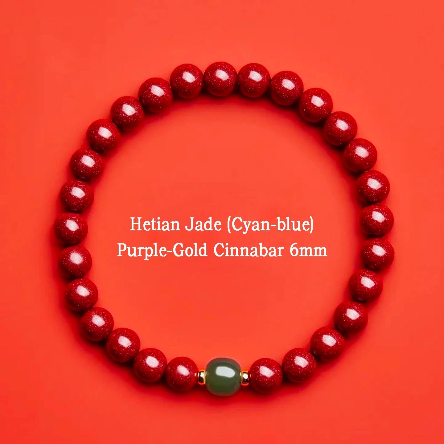 Cinnabar Hetian Jade Bracelet Eastern Luck Protection Stylish Jewelry BuddhaSoul