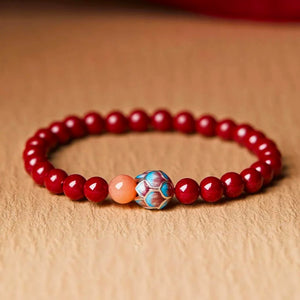 925 Silver Lotus Cinnabar Bracelet Blessed Luck Safety Eastern Jewelry BuddhaSoul