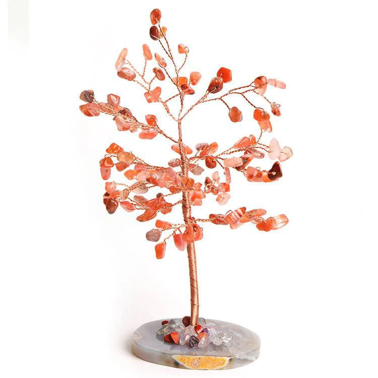 Home Office Decor Agate Base Crystal Tree for Luck and Wealth BuddhaSoul