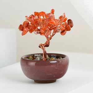 Mini Crystal Tree in Ceramic Bowl For Spiritual Growth And Luck BuddhaSoul