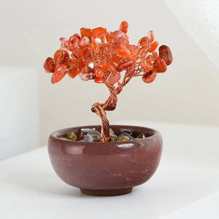 Mini Crystal Tree in Ceramic Bowl For Spiritual Growth And Luck BuddhaSoul