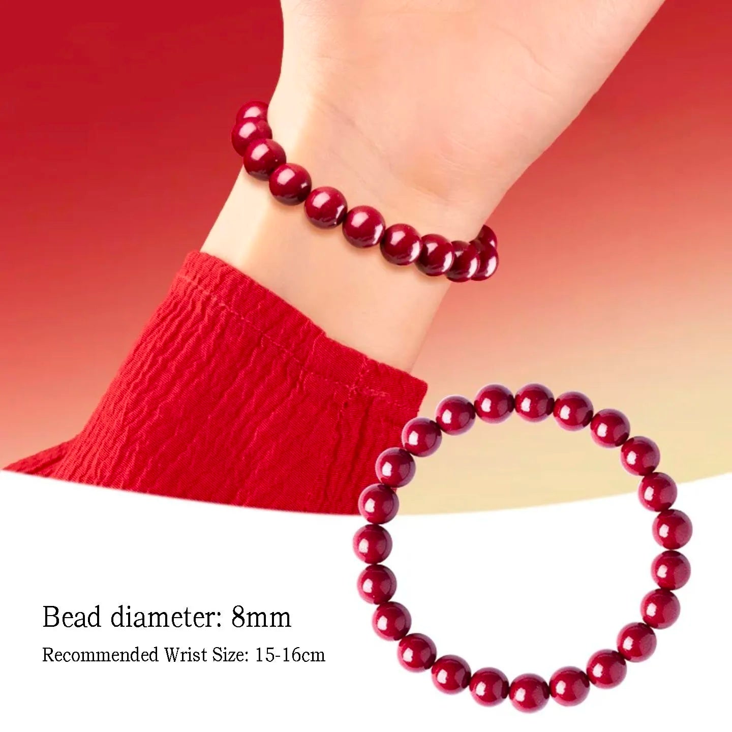 High-purity natural cinnabar bracelet for spiritual protection BuddhaSoul