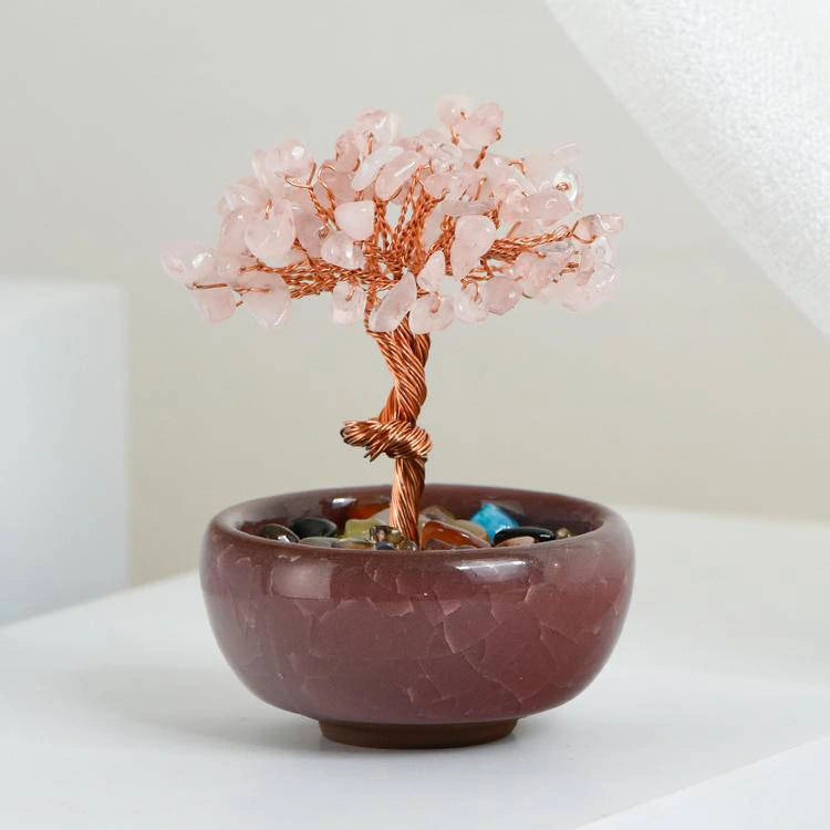 Mini Crystal Tree in Ceramic Bowl For Spiritual Growth And Luck BuddhaSoul