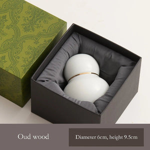 Oriental Elegant Hand-Painted Gourd Scented Candle, Natural Soy Wax Ceramic Aroma Burner BUDDHASOUL